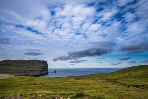 The wild landscape of the Faroe Islands in the North Atlantic