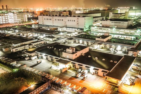 Keihin industrial zone which is visible from the Kawasaki Marien (Kawasaki City, Kanagawa
