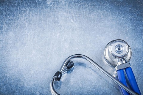 Thoracoscope on metallic background medicine concept