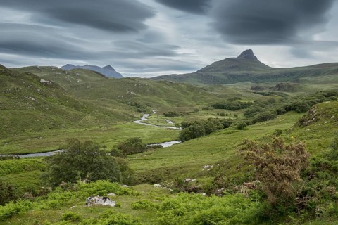 Landscape in the western Highlands near Ullapool, Scotland, Great Britain