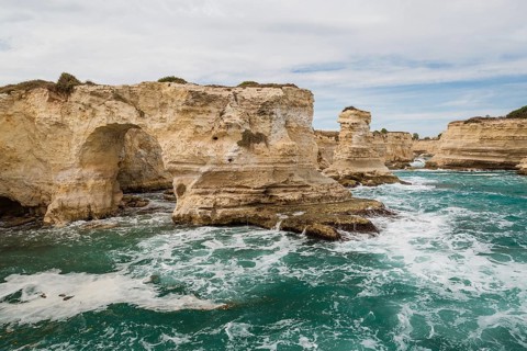 Cliffs in Torre Sant'Andrea, Italy, Europe