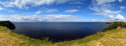 Panorama landscape of Onega lake in Karelia, Russia, Europe
