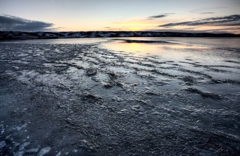 Buffalo Pound Lake Saskatchewan Canada ice design