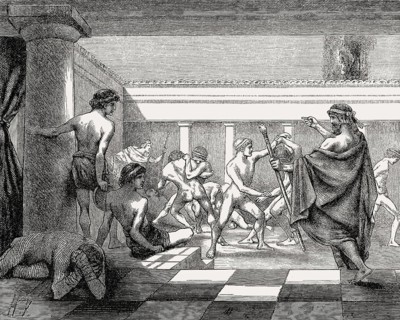 Young Spartans Exercising at the Dromos of Sparta, ancient Greece