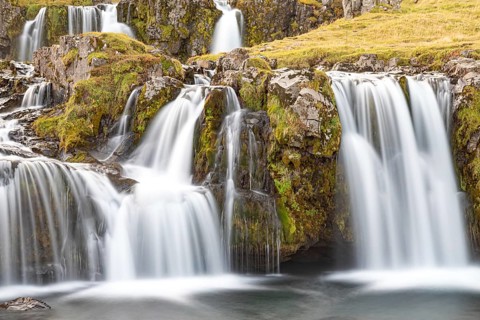 Kirkjufell waterfall long exposure, Iceland, Europe