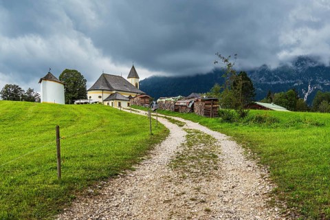 The pilgrimage church Maria Heimsuchung in Ettenberg in Berchtesgadener Land