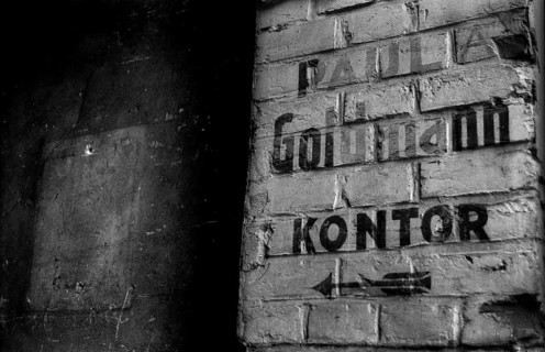 Germany, Berlin, 27 April 1992, Paul Goldmann Kontor, sign of a former company at Kremmener Straße