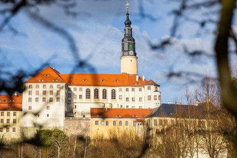 Weesenstein Castle rises on a rocky outcrop of nodular mica schist with quartzite deposits above