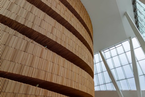 A picture of the interior design of the Oslo Opera House