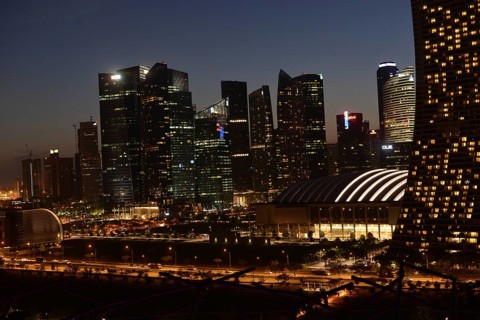 Skyline, Singapore by night