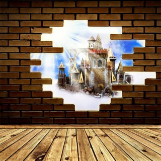 Magic castle in the hole of brick wall Daugavpils, Latvia, Europe