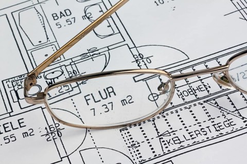 Building plan for a residential building. Drawings and plans by an architect. Austria