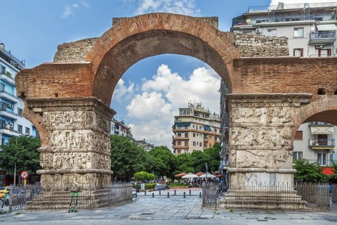 The Arch of Galerius was built in 298 to 299 AD, Thessaloniki, Greece, Europe