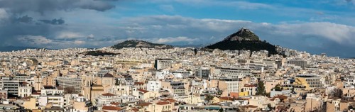 Athens, Attica, Greece, 12 26 2019 View over Athens, taken from the Acropolis hill, Europe