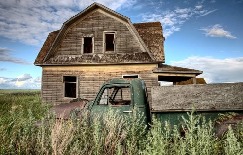 Vintage Farm Trucks Saskatchewan Canada weathered and old