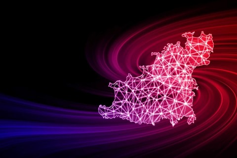Map of Guernsey, Polygonal mesh line map, modern map