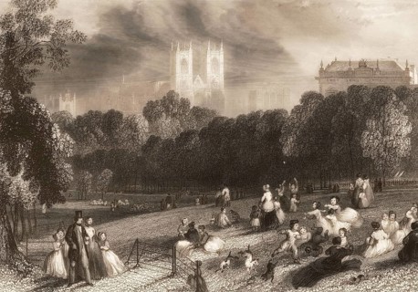 St James's Park, Buckingham Palace, Westminster Abbey, London, England, after Thomas Harvey, ca.