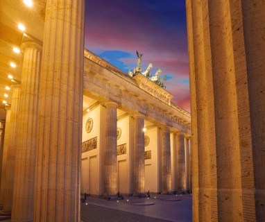Berlin Brandenburg Gate Brandenburger Tor at sunset in Germany
