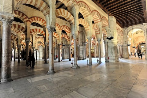 La Mezquita, Mosque, Cathedral of Cordoba, Cordoba, Andalusia, Spain, Europe, Interior with arches