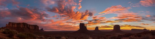 Great magnificent sunrise over the Monument Valley, Arizona, USA, North America