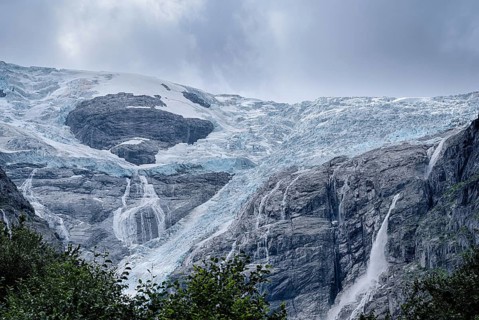 The Kjenndalsbreen is part of the Jostedalsbreen, one of the largest glaciers in Norway, and forms