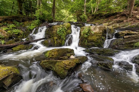 Selke Waterfall in the Harz Region Harzgerode Selke Valley