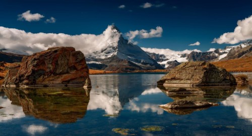 Zermatt, Matterhorn, Stellisee. Switzerland
