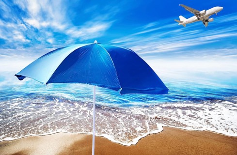 picture of a sunshade on a beach