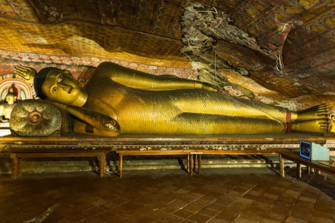 The golden temple of Dambulla is world heritage site and has a total of a total of 153 Buddha