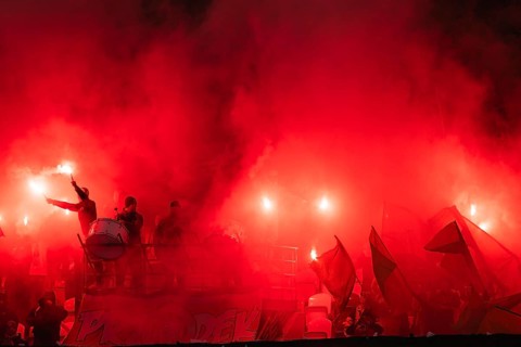 LUBIN, POLAND - DECEMBER 8, 2024: Football match Polish PKO Ekstraklasa between KGHM Zaglebie Lubin
