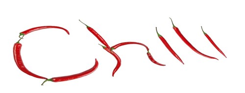 Chili inscription, with clipping path