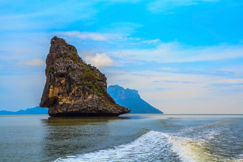Island Sail in the Andaman Sea. Fantastic beauty island-rock in the southern seas. The photo was