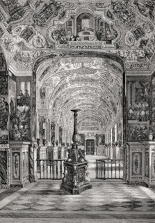 Great gallery of theVatican Apostolic Library, Vatican City, Rome, Italy, 19th Century, Europe