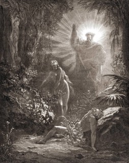 The Creation of Eve, Old Testament, woodcut by Gustave Doré