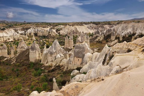 Rock Formations in Ask Vadisi or Love Valley, Cappadocia, Turkey, Asia
