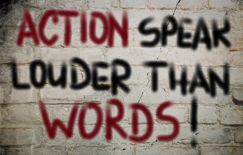 Action Speak Louder Than Words Concept