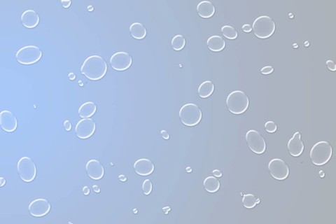 Drops of water, raindrops on a disc