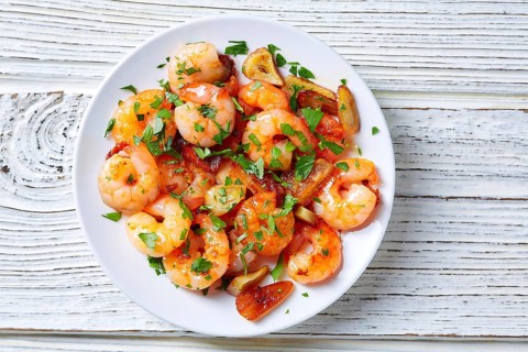 Garlic shrimp pinchos tapas from Spain gambas al ajillo