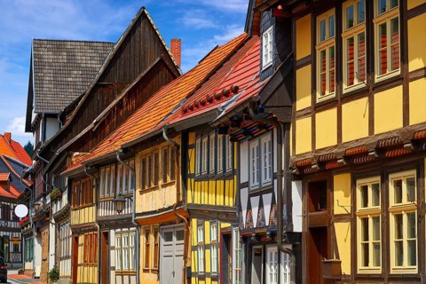 Stolberg facades in Harz mountains of Germany