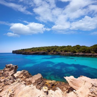 Menorca Cala en Turqueta Ciutadella turquoise Mediterranean at Balearic islands