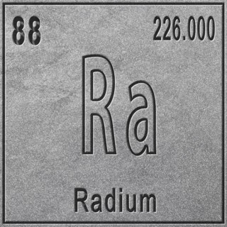 Radium chemical element, Sign with atomic number and atomic weight, Periodic Table Element, silver