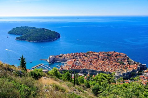 Overview of the old town of Dubrovnik, Croatia, Europe