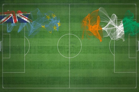 Tuvalu vs Ivory Coast Soccer Match, national colors, national flags, soccer field, football game,