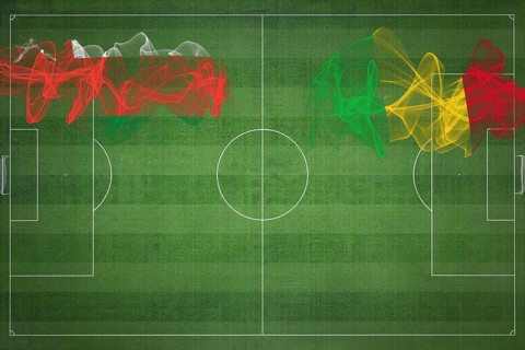 Oman vs Mali Soccer Match, national colors, national flags, soccer field, football game,