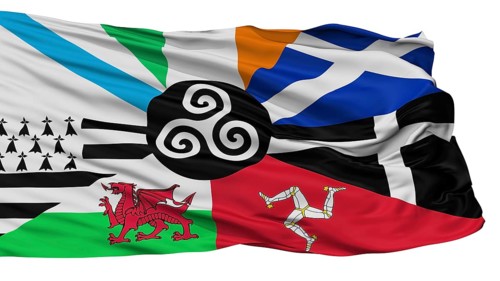 Combined Of The Celtic Nations Isolated Flag With White Background