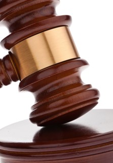 A judge or auction hammer hammer. Isolated against a white background, A judge or auction hammer