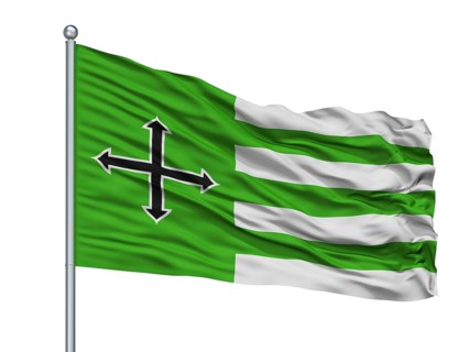Wroclaw City Flag On Flagpole, Country Poland, Isolated On White Background