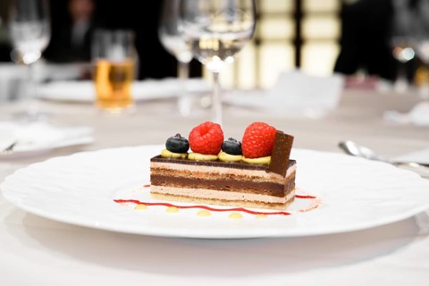Raspberry and chocolate cake image. Shooting Location: Tokyo metropolitan area