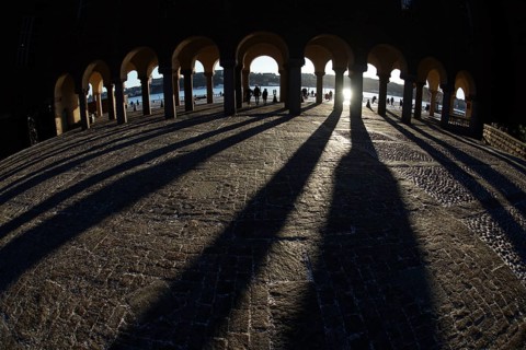 Of Stockholm City Hall courtyard Sweden. Shooting Location: Sweden, Stockholm