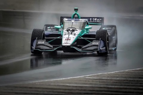 MARCUS ERICSSON (28) of Kumla, Sweden comes through turn 12 (Canada Corner) during a wet practice
